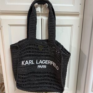Karl Lagerfeld Black Knit Tote